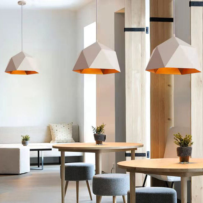 Lampa Wisząca Modern z Geometrycznym Kloszem w Kształcie Diamentu