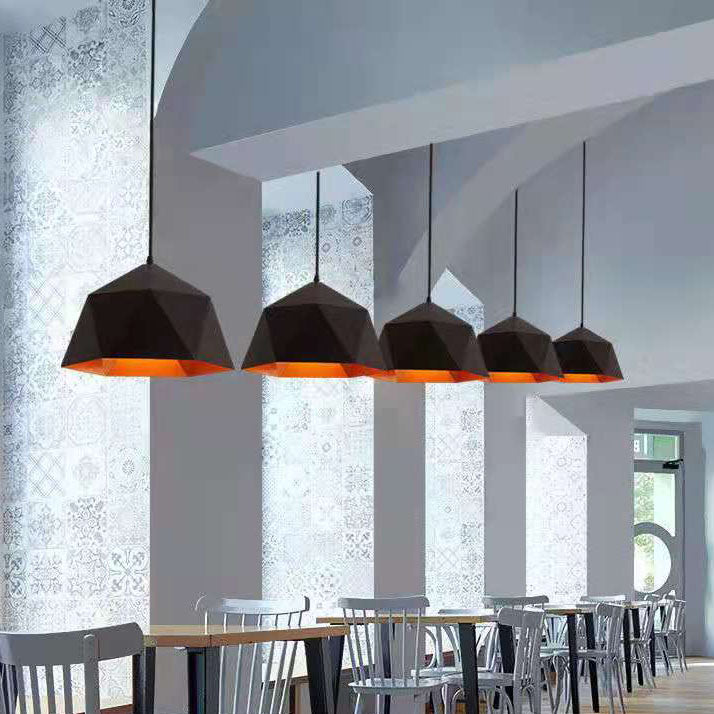 Lampa Wisząca Modern z Geometrycznym Kloszem w Kształcie Diamentu - Czarny