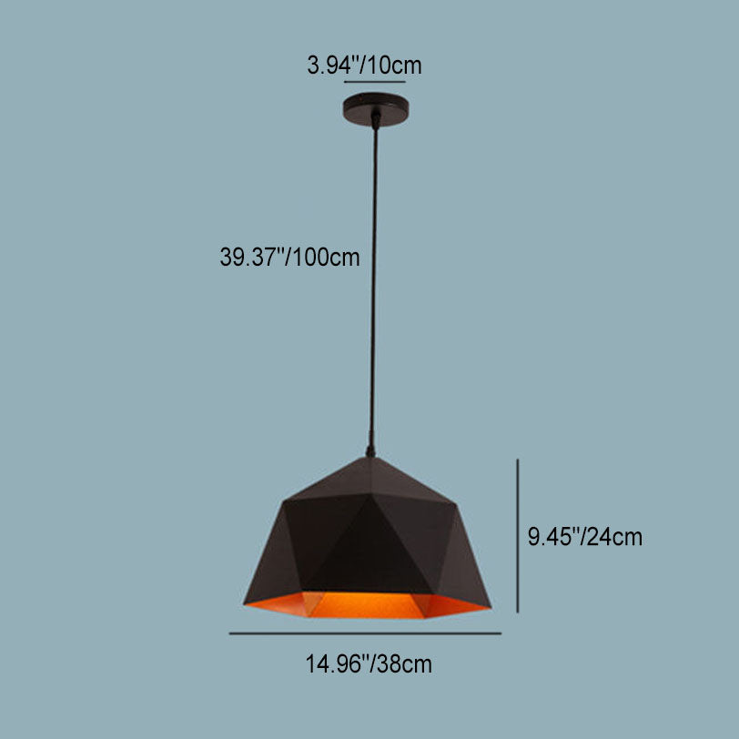 Lampa Wisząca Modern z Geometrycznym Kloszem w Kształcie Diamentu - 9