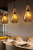 Lampa Wisząca Modern z Żebrowanym Szklanym Kloszem