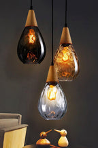 Lampa Wisząca Modern z Żebrowanym Szklanym Kloszem - 6