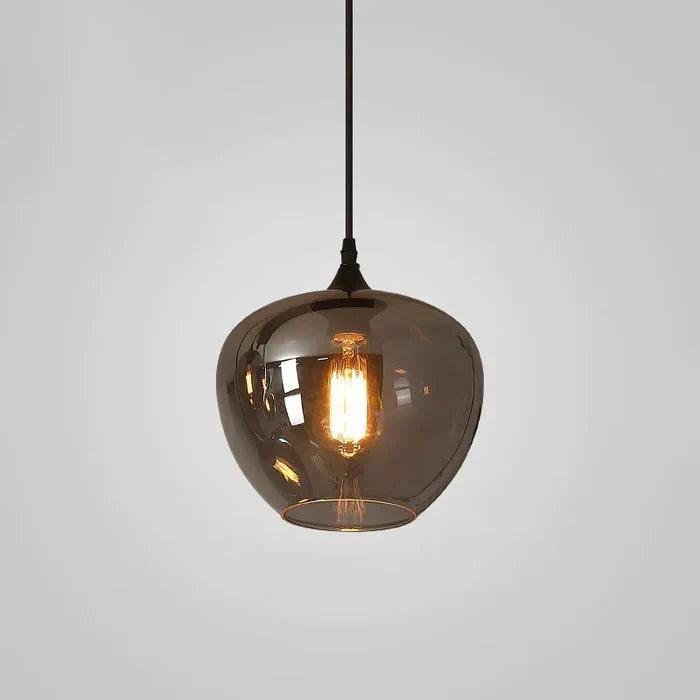 Lampa Wisząca Modern z Dymionym Szklanym Kloszem