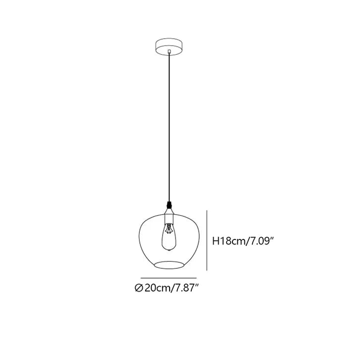Lampa Wisząca Modern z Dymionym Szklanym Kloszem - 3