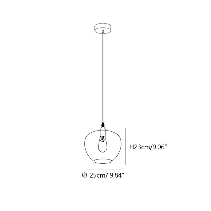 Lampa Wisząca Modern z Dymionym Szklanym Kloszem