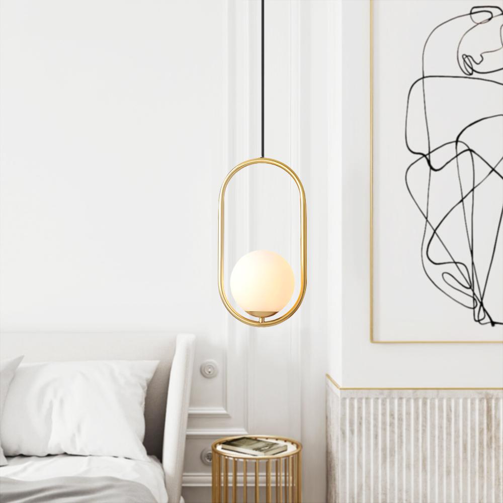 Lampa Wisząca Nowoczesna z Matowym Szklanym Kloszem - 3