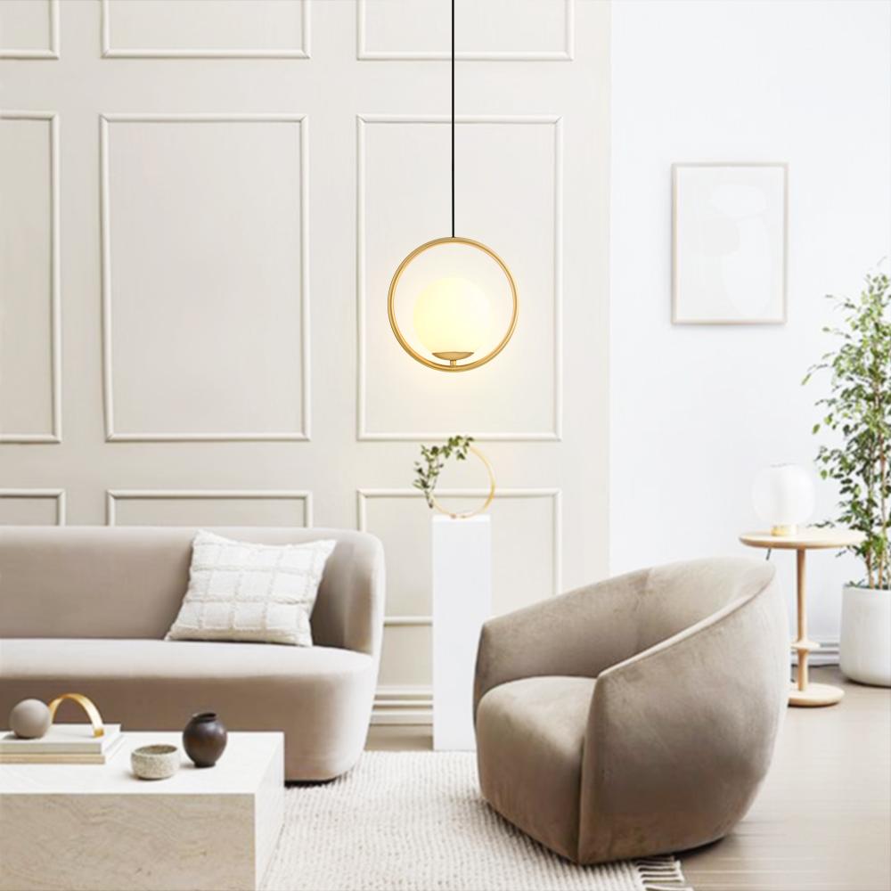Lampa Wisząca Nowoczesna z Matowym Szklanym Kloszem