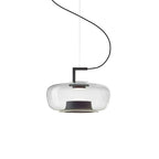 Lampa Wisząca Nowoczesna ze Szklanym Kloszem i Wbudowanym LED - Czarny/Przezroczysty