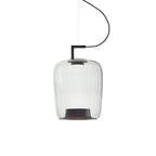 Lampa Wisząca Nowoczesna ze Szklanym Kloszem i Wbudowanym LED - Czarny/Przezroczysty
