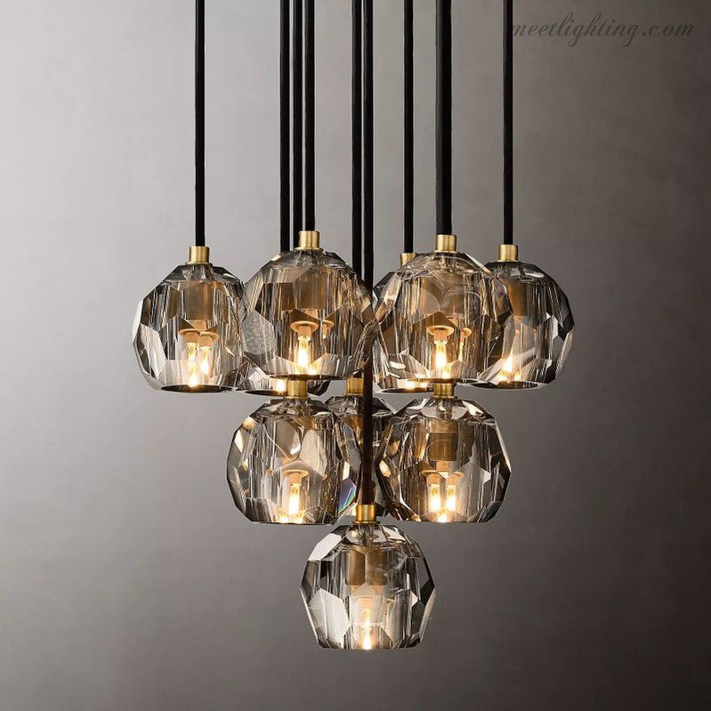 Lampa Wisząca Modern z Kryształowymi Kulami Kaskada - 11