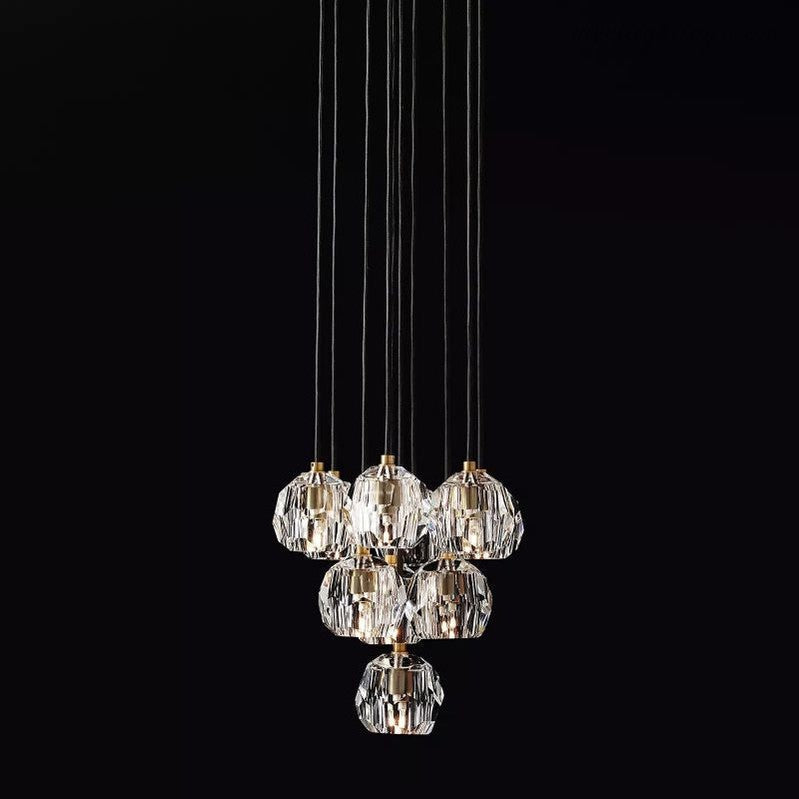 Lampa Wisząca Modern z Kryształowymi Kulami Kaskada - 16