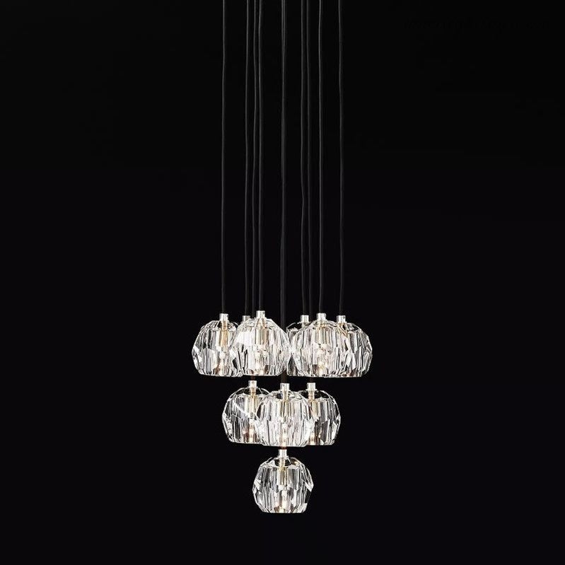 Lampa Wisząca Modern z Kryształowymi Kulami Kaskada - 18