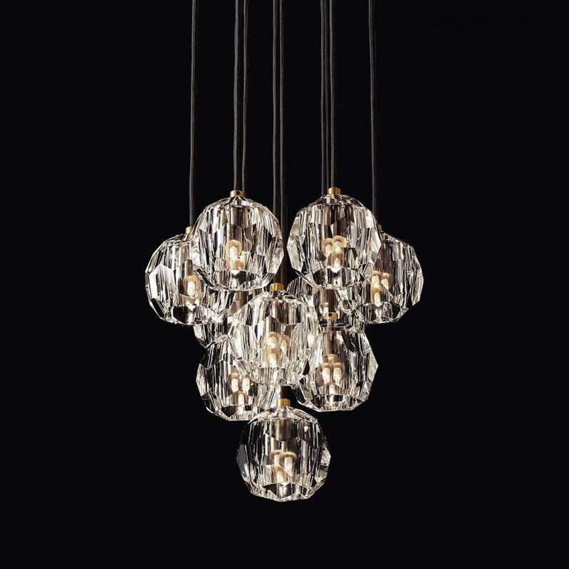 Lampa Wisząca Modern z Kryształowymi Kulami Kaskada - 3