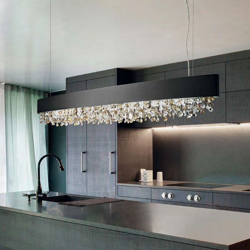 Lampa Wisząca Nowoczesna z Kryształową Dekoracją - 6