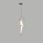 Lampa Wisząca Nowoczesna z Origami Ptakami na Gałęzi - Złoty/Biały