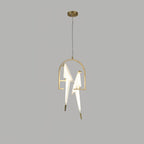 Lampa Wisząca Nowoczesna z Origami Ptakami na Gałęzi - Złoty/Biały