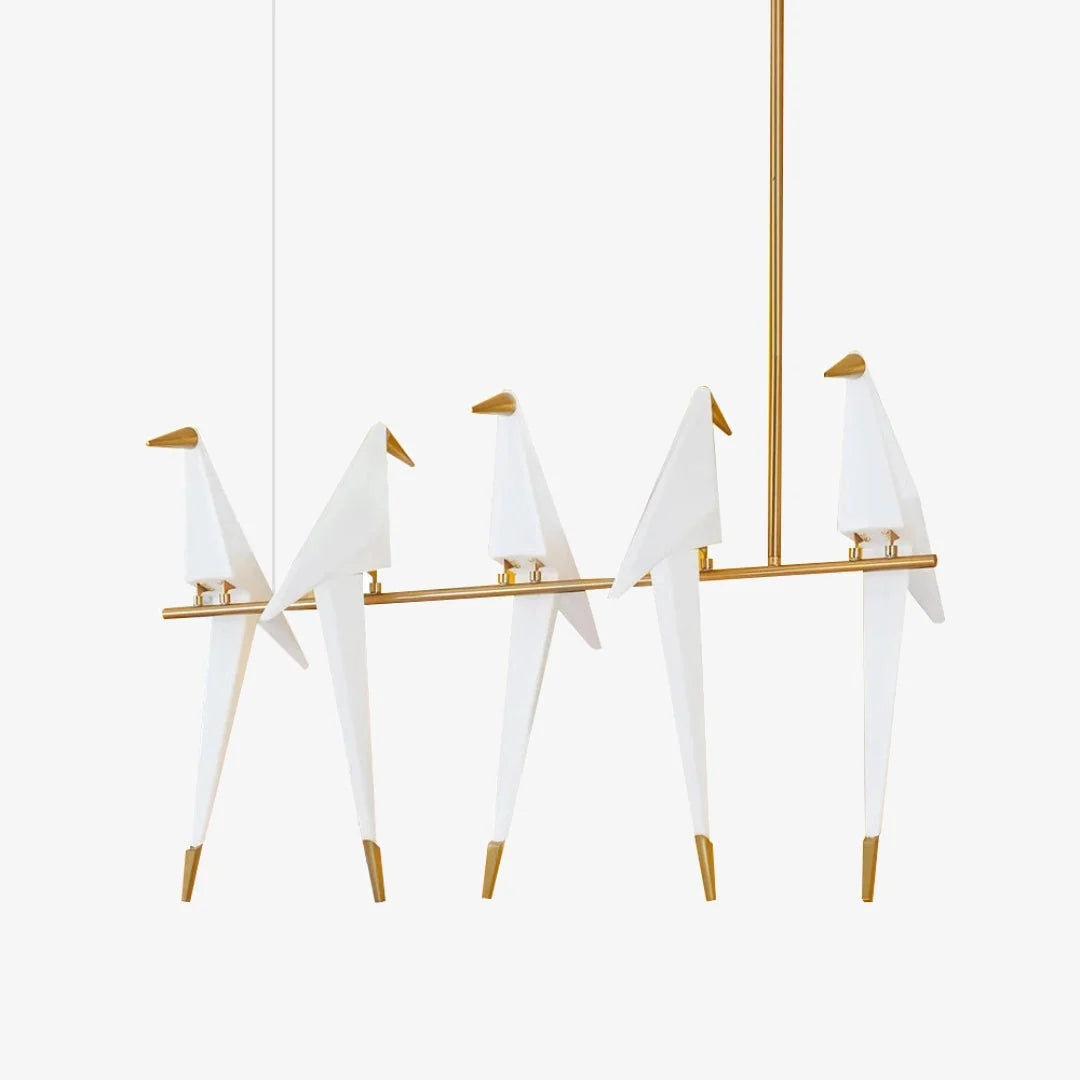 Lampa Wisząca Nowoczesna z Origami Ptakami na Gałęzi - 3