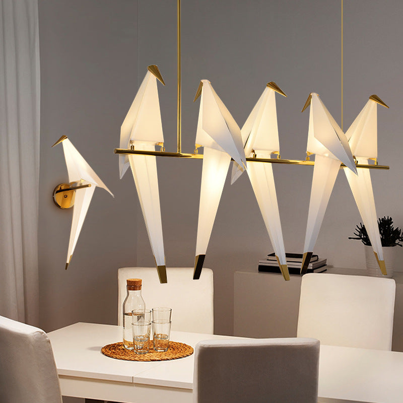 Lampa Wisząca Nowoczesna z Origami Ptakami na Gałęzi - 5