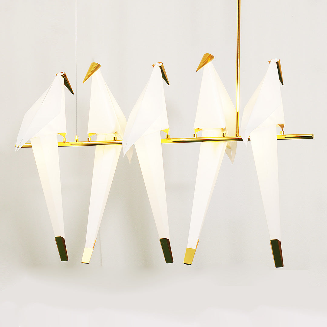 Lampa Wisząca Nowoczesna z Origami Ptakami na Gałęzi - 7