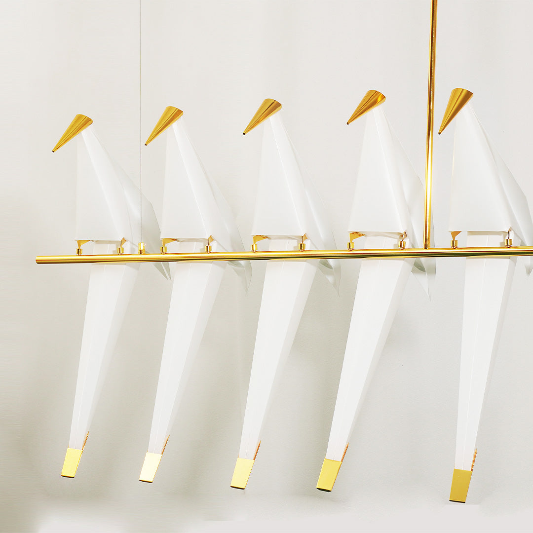 Lampa Wisząca Nowoczesna z Origami Ptakami na Gałęzi - 8