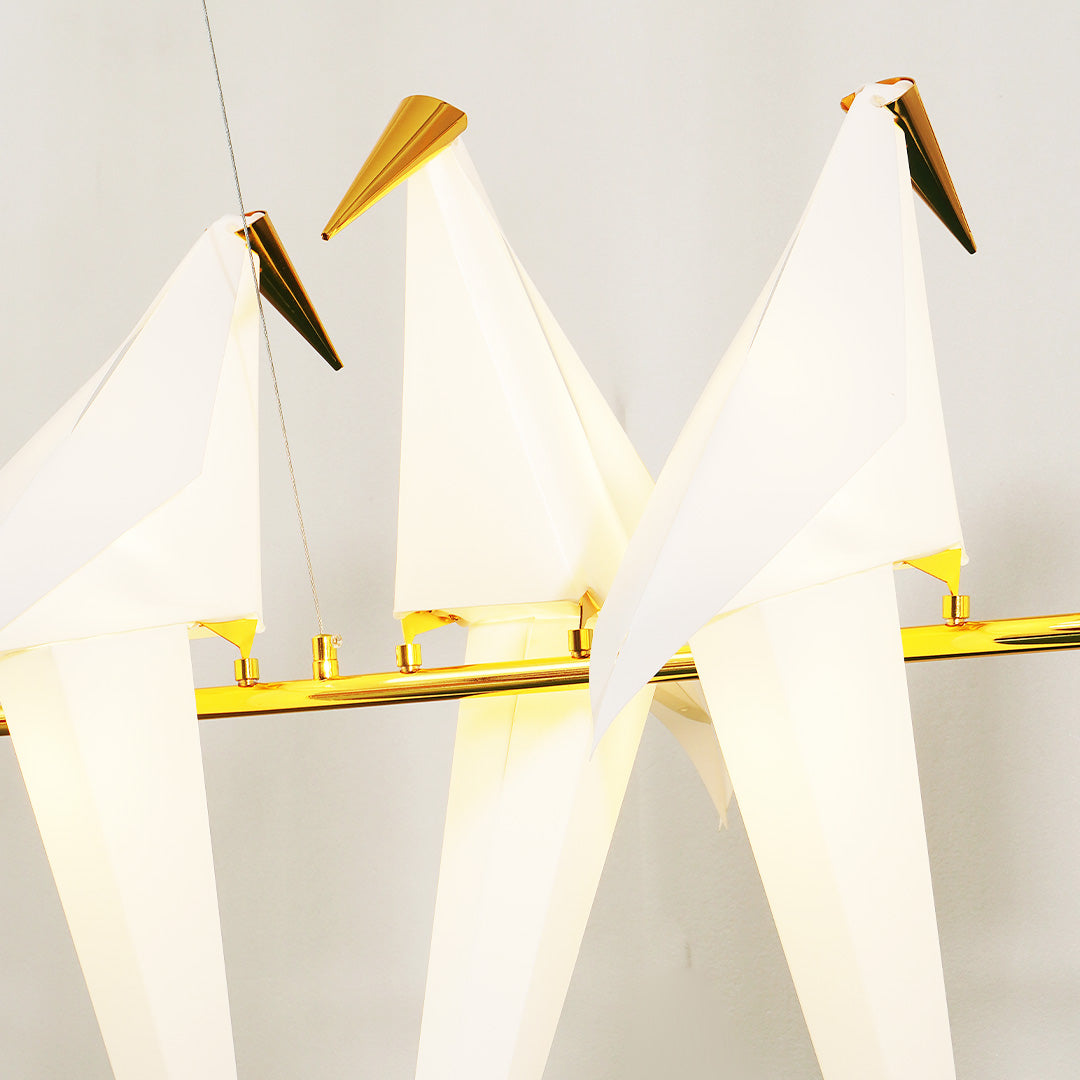 Lampa Wisząca Nowoczesna z Origami Ptakami na Gałęzi - 9