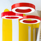 Lampa Wisząca Okrągła Ring Nowoczesna z Regulacją Wysokości - Czerwony