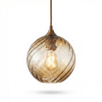 Lampa Wisząca Retro ze Szklanym Kloszem Skręcanym - Bursztynowy