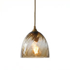 Lampa Wisząca Retro ze Szklanym Kloszem Skręcanym - Bursztynowy