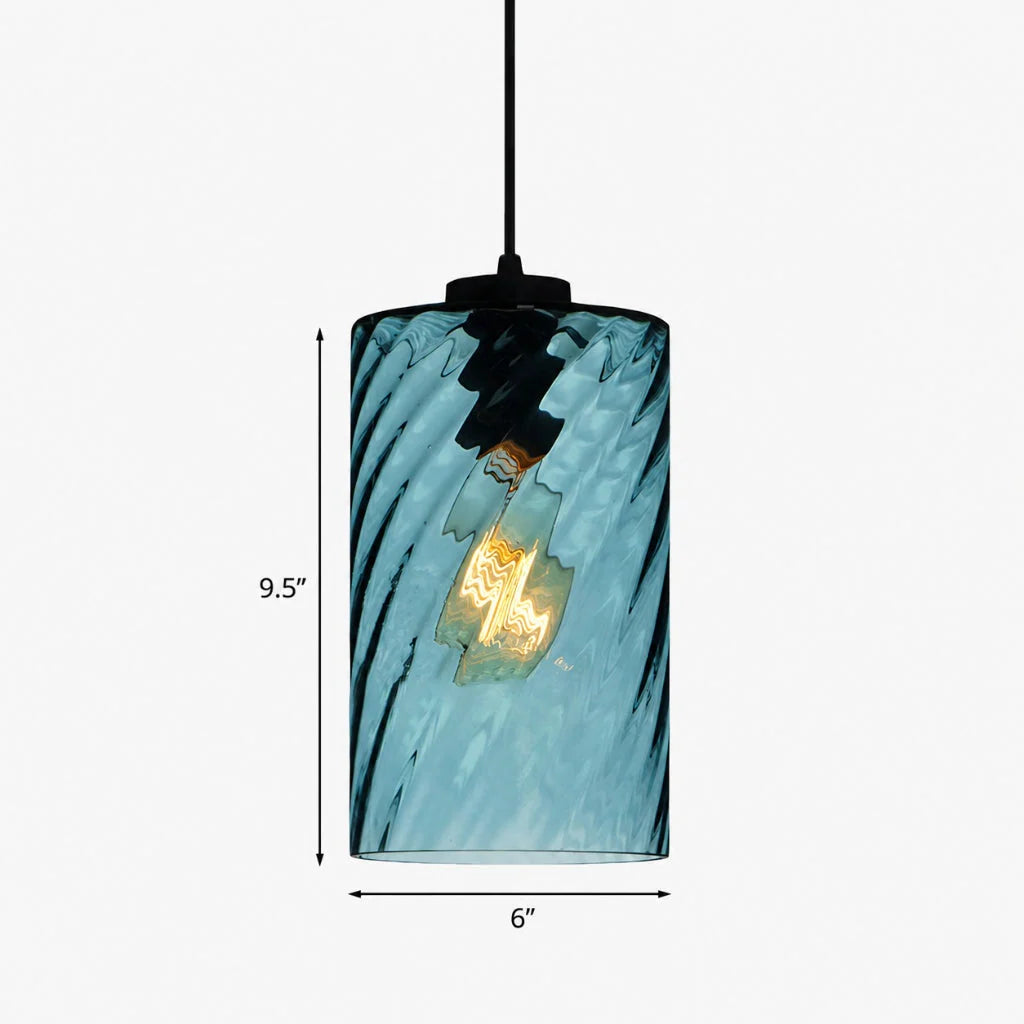 Lampa Wisząca Retro ze Szklanym Kloszem Skręcanym - 26