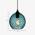 Lampa Wisząca Retro ze Szklanym Kloszem Skręcanym - 27