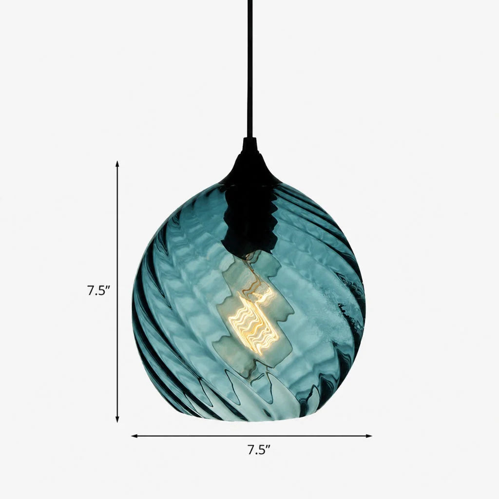Lampa Wisząca Retro ze Szklanym Kloszem Skręcanym - 27