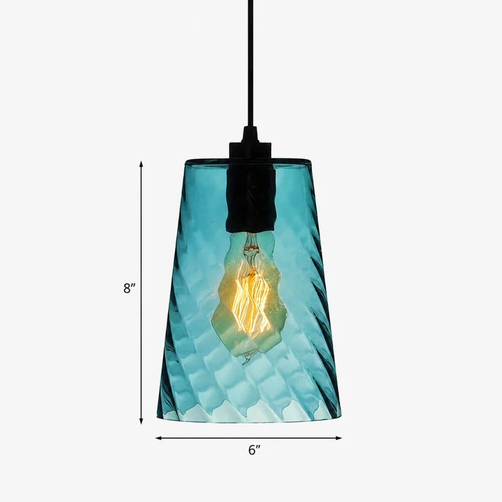 Lampa Wisząca Retro ze Szklanym Kloszem Skręcanym - 28