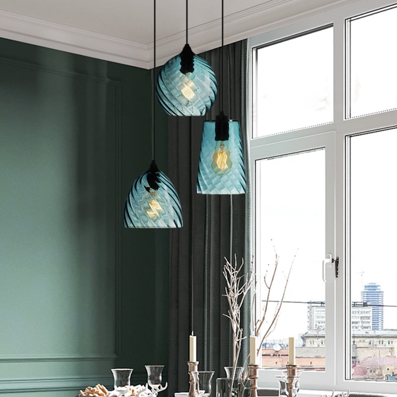 Lampa Wisząca Retro ze Szklanym Kloszem Skręcanym - 8