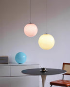 Lampa Wisząca Retro Szklany Klosz Kulisty ze Wzorem Swirl - 13