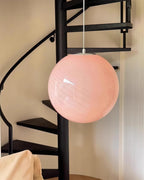 Lampa Wisząca Retro Szklany Klosz Kulisty ze Wzorem Swirl - 15