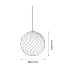Lampa Wisząca Retro Szklany Klosz Kulisty ze Wzorem Swirl - 16