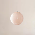 Lampa Wisząca Retro Szklany Klosz Kulisty ze Wzorem Swirl - 20
