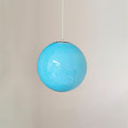 Lampa Wisząca Retro Szklany Klosz Kulisty ze Wzorem Swirl - 8