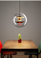 Lampa Wisząca Retro z Przezroczystym Szklanym Kloszem - 9