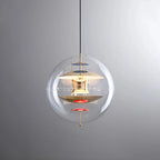 Lampa Wisząca Retro z Przezroczystym Szklanym Kloszem - Złoty