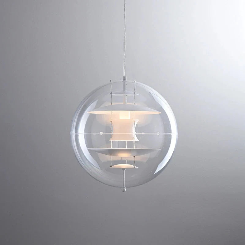 Lampa Wisząca Retro z Przezroczystym Szklanym Kloszem - Biały