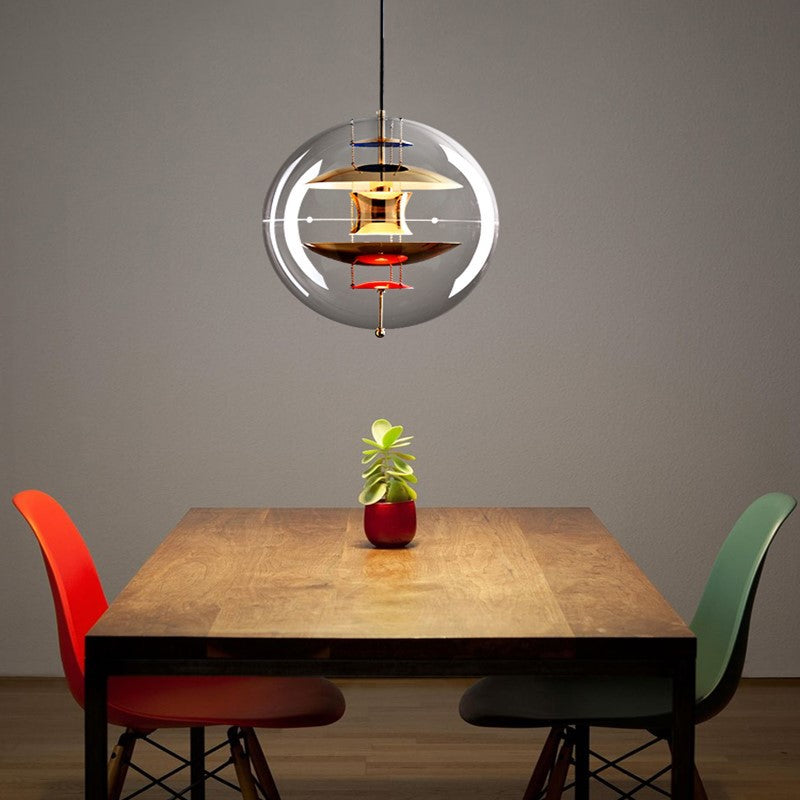 Lampa Wisząca Retro z Przezroczystym Szklanym Kloszem - 12
