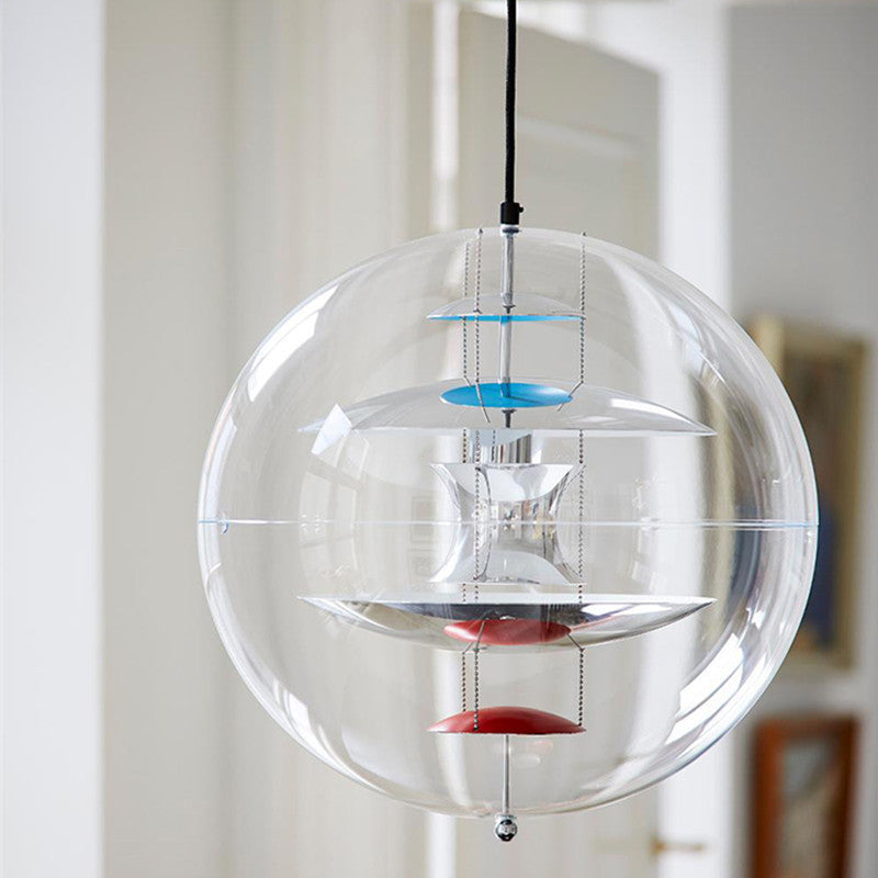 Lampa Wisząca Retro z Przezroczystym Szklanym Kloszem - 15