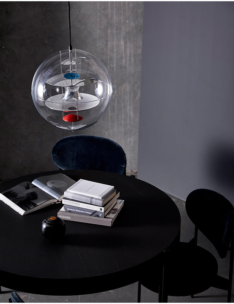 Lampa Wisząca Retro z Przezroczystym Szklanym Kloszem - 16