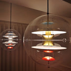 Lampa Wisząca Retro z Przezroczystym Szklanym Kloszem - 17