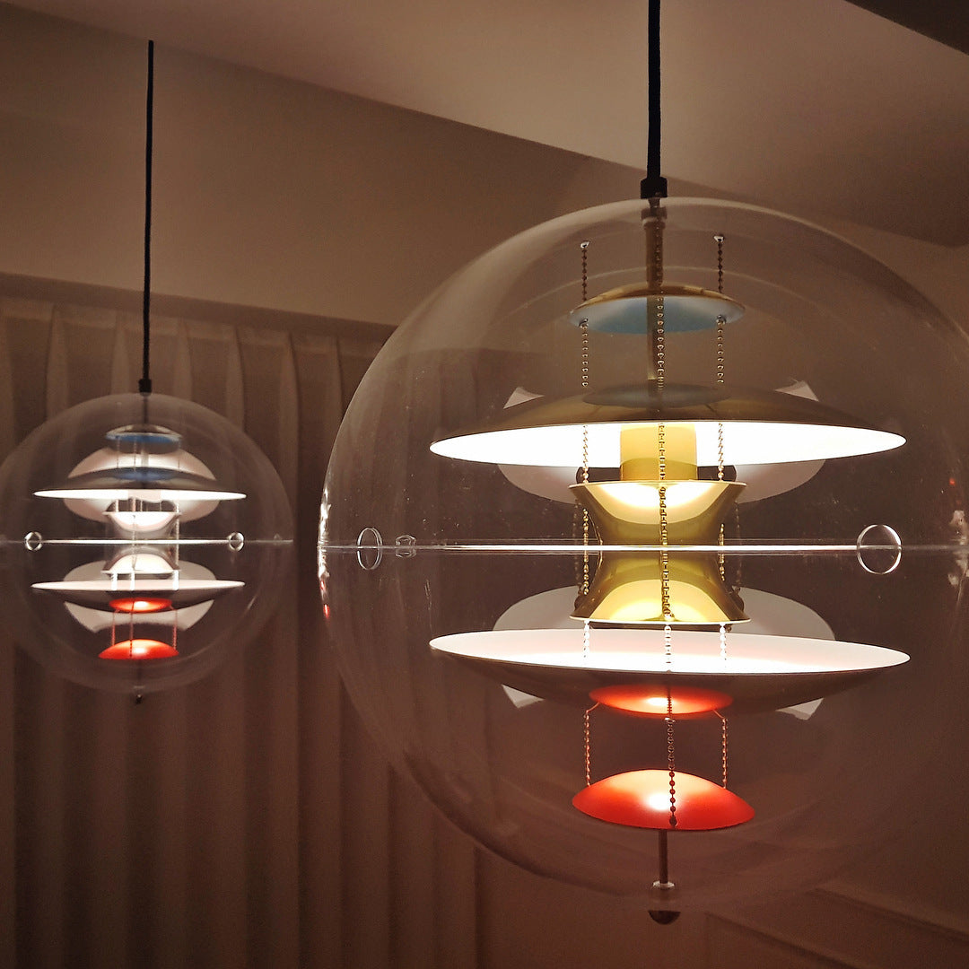 Lampa Wisząca Retro z Przezroczystym Szklanym Kloszem - 17