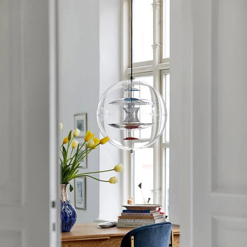 Lampa Wisząca Retro z Przezroczystym Szklanym Kloszem - 19