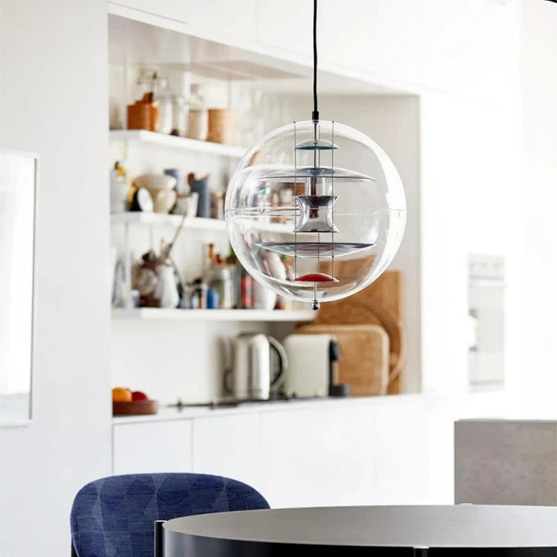 Lampa Wisząca Retro z Przezroczystym Szklanym Kloszem - 23
