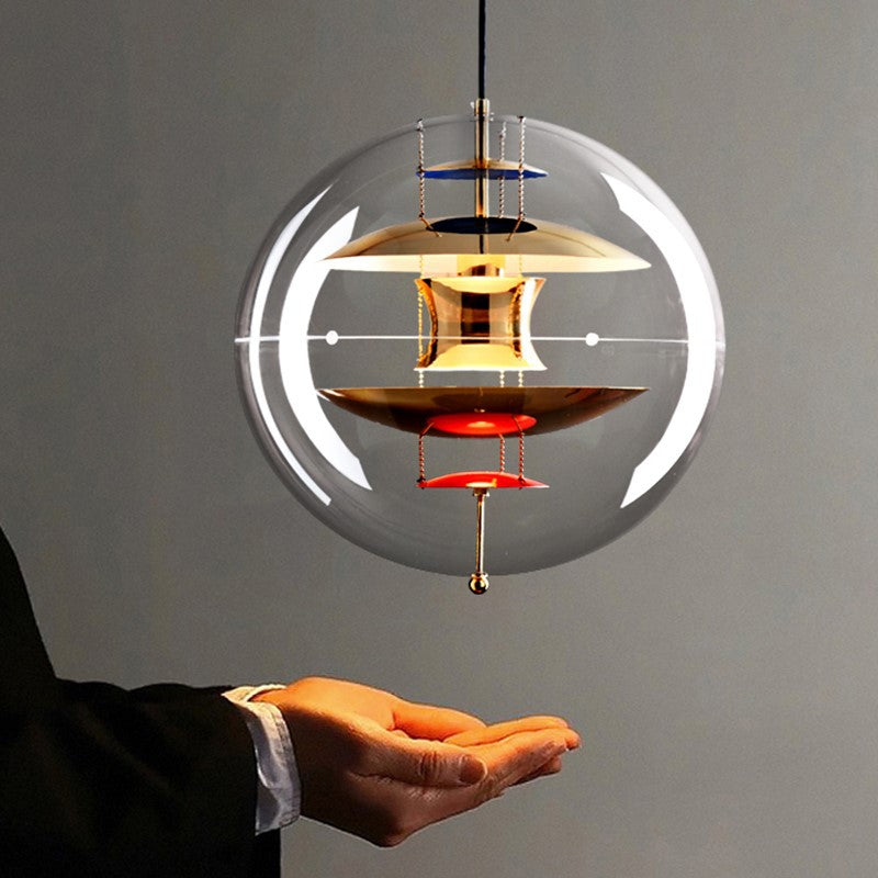 Lampa Wisząca Retro z Przezroczystym Szklanym Kloszem - 24
