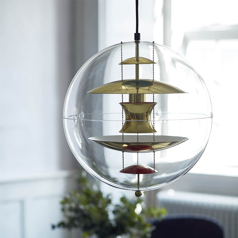 Lampa Wisząca Retro z Przezroczystym Szklanym Kloszem - 25