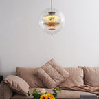 Lampa Wisząca Retro z Przezroczystym Szklanym Kloszem - 3